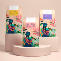 Vente en gros pochette personnalisée sur support étanche à l'humidité impression gravure emballage de grains de café fond carré valve à sac plat pour les aliments