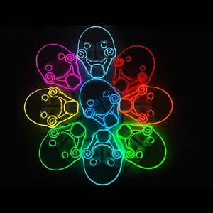 Masque effrayant lumineux LED pour film, carnaval, Halloween, danse, cosplay, déguisement de l'assassin en puzzle, visage en plastique de l'assassin en puzzle - Product Image 3