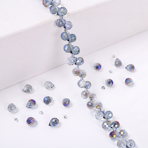 AB 컬러 다면 유리 비즈 6*<span class=keywords><strong>7mm</strong></span> 반짝이는 크리스탈 딸기 비즈 주얼리 제작 용품 팔찌 귀걸이 액세서리 - Product Image 4