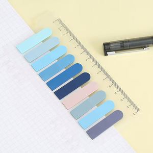 Morandi Color PET Index Paste Writable Custom Book Label Students Tear-Notepad Self-Adhesive Transparent Tabs School Use - Product Image 5