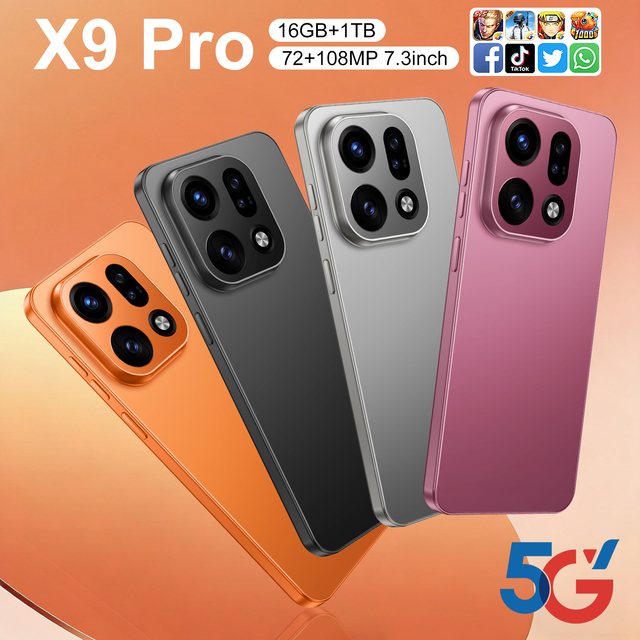 Factory Price X9 Pr >7.3 Ultra-Large HD Screen Dual SIM Face ID 8000mAh Battery 5G Smartphone