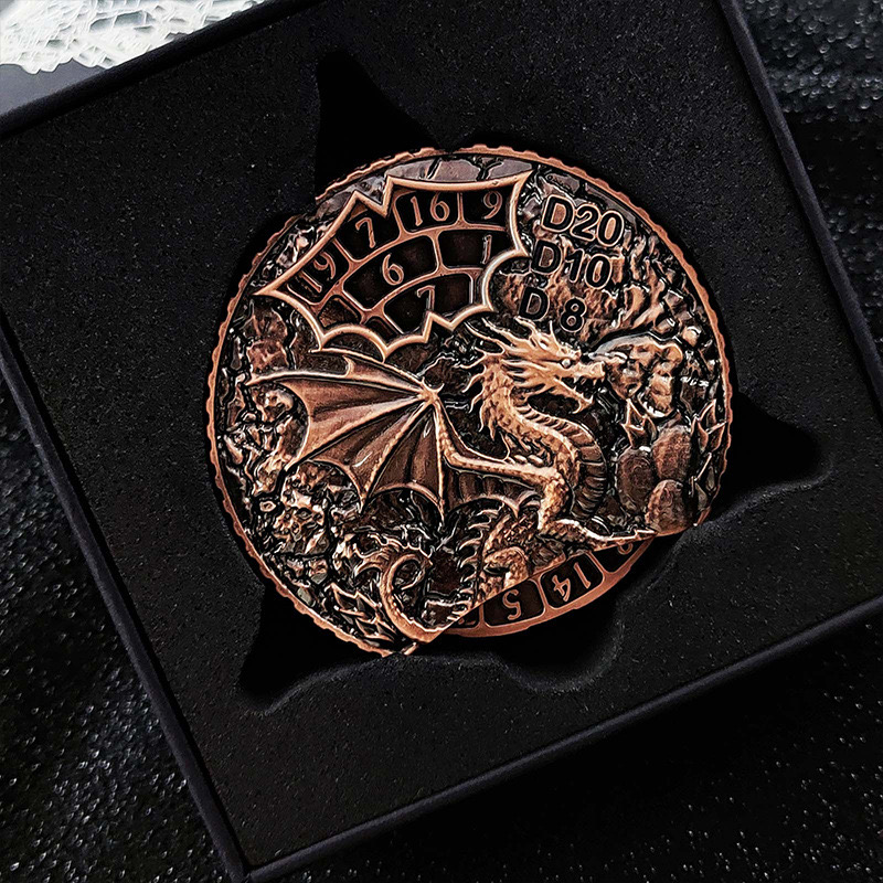 Dragon rouge cuivre avec boîte
