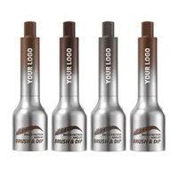 Logo personnalisé, vente chaude, pinceau angulaire 4 couleurs Brow-Fection et crème à sourcils liquide longue durée, imperméable, naturelle, pressée, sauvage