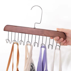 Perchero de 8 Ganchos Ahorrador de Espacio, Perchas de Madera para Corbatas, Bufandas, Calcetines, Ropa Interior y Sujetadores - Product Image 1