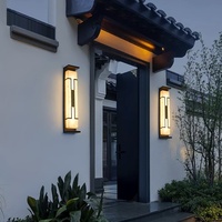 Lampe murale LED extérieure en acier inoxydable, style chinois moderne, luxe léger, étanche, pour entrée de villa, piliers muraux extérieurs