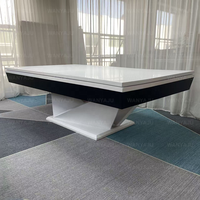 Table de billard sur mesure en bois massif 7, 8, 9 pieds avec plateau en ardoise et poches en cuir véritable pour projets résidentiels haut de gamme