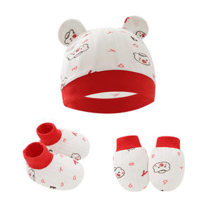 Ensemble de chaussons et <span class=keywords><strong>bonnet</strong></span> à oreilles d'ours mignon pour bébés garçons et filles, nouveau-nés, 0-6 <span class=keywords><strong>mois</strong></span> - Product Image 4