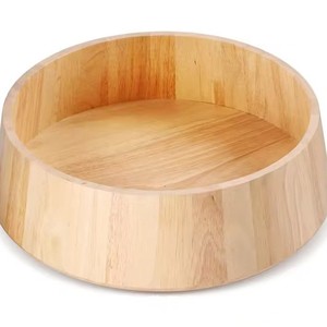 ชามสลัดไม้ทรงตื้น จานผลไม้ไม้เนื้อแข็ง สำหรับใช้ในครัวเรือน - Product Image 5
