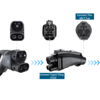 Adaptateur de chargeur DC EV AICKSN GBT CCS2 neuf, convertisseur de prise d'entrée 250A 1000V IEC62196-2 pour Tesla, noir, garantie 12 mois