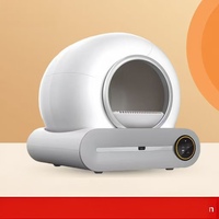 Bac à litière intelligent pour chat en plastique ABS, entièrement automatique, autonettoyant, avec couvercle électrique à bascule, compartiment à déchets, système de désodorisation ionique