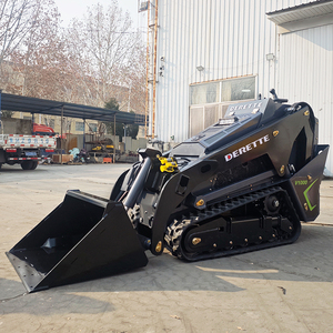 Derette V1000 스탠드 온 미니 스키드 스티어 크롤러 로더, 눈 제거용 앵글 블레이드 부착 - Product Image 4