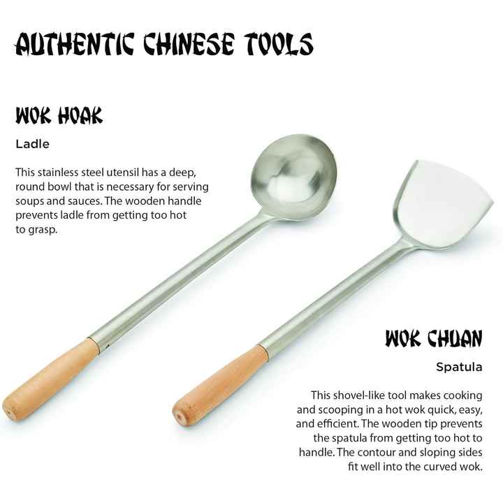 Fox Run Set 2 Silver Traditional Handles Wok Utensil Durable Silicone Turners for Home Kitchen Dishwasher Safe Quality Assured