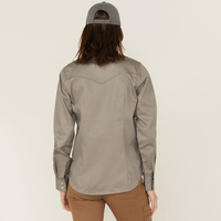 Chemise de travail ignifuge à manches longues et boutons-pression pour femme, personnalisable en usine
