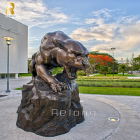 Escultura de Pantera de Bronce de Tamaño Real RELONG, Decoración de Alta Calidad Personalizada para Exteriores, Universidades y Espacios Públicos, en Venta