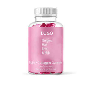 Suplemento de Ácido Hialurónico, Biotina y Vitaminas para el Crecimiento del Cabello y Aclaramiento de la Piel, Vitaminas C, Gomitas Veganas, 60 Unidades, Sin Gelatina, OEM ODM - Product Image 1