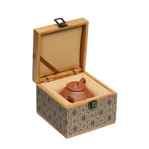 고품질 노래 브로케이드 대나무 상자 천연 NanZhu 좋은 솜씨 럭셔리 주전자 포장 상자