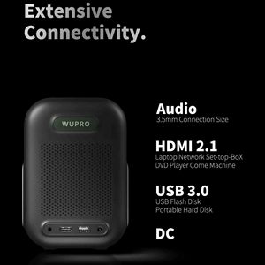 Vidéoprojecteur portable Wupro au design tendance, 1080p, compatible 4K, 200 lumens ISO, mini projecteur intelligent Google TV LCD portable - Product Image 6