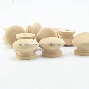 Wholesale Round Wooden Drawer Knobs Wooden Mushroom Knob Customized Knob Handles Wood