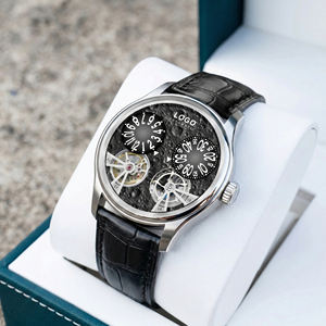 Reloj Automático de Lujo con Logotipo Personalizado, Movimiento Mecánico de Rueda de Equilibrio, Diseño de Esfera Lunar, Reloj de Pulsera Único, Fabricante OEM - Product Image 1