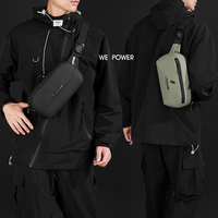 Sac de sport pour homme, sac de poitrine, léger, imperméable, personnalisable, extensible, multifonctionnel, en polyester, avec fermeture éclair, bandoulière croisée
