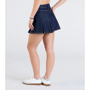 Tùy chỉnh OEM nhỏ moq nhà máy trực tiếp | cao tầng mini denim Skort | Tùy chỉnh cao tăng denim Váy Mini - Product Image 2