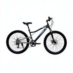 Vélo de montagne à frein à disque 24/26 pouces en acier à haute teneur en carbone, 1 vitesse, double suspension, pour hommes, femmes et enfants – Meilleures ventes à prix réduit - Product Image 3