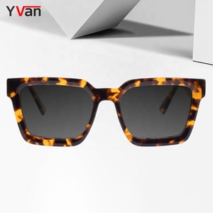 カスタムロゴ厚手のアセテートメンズスクエアファッションシェードUV400レトロメトロミリオネアサングラスサングラス - Product Image 1