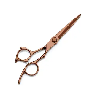 HC-0007 Hot Sell 6 Inch Bronzing Hair Scissors SUS440C Stainless Steel Hair Cutting Scissors Salon Scissors