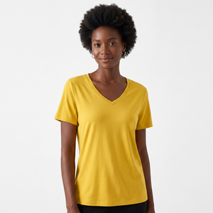 Camiseta de Mujer 2024, Corte Ajustado, Transpirable, Ecológica, Anti-Pilling, de Secado Rápido, Manga Corta, Informal, Tejido Jersey, 100% Algodón - Product Image 2