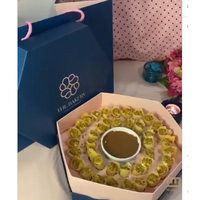 Crème glacée pistache personnalisée en forme d'hexagone Baklawa boîte arabe Bonbons boîtes avec trempette Sauce tasse de luxe boulangerie emballage boîte