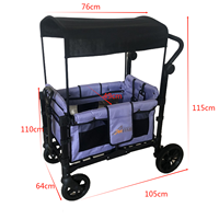 Poussettes cargo pliables pour bébés avec 2 sièges hauts face à face Poussette double 2 en 1 pour enfants