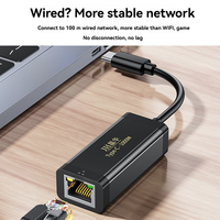 Adaptador USB tipo C a RJ45 Ethernet Tarjeta de red Convertidor de cable Gigabit Ethernet de 1000Mbps