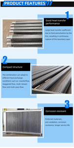 Radiateur à tubes à ailettes corruguées en acier inoxydable industriel, refroidisseur d'air/eau - Product Image 4