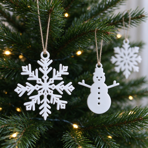 Ornements de Noël modernes et minimalistes en panneau de densité imprimé en 3D, accessoires de décoration pour la maison, cadeaux créatifs - Product Image 6