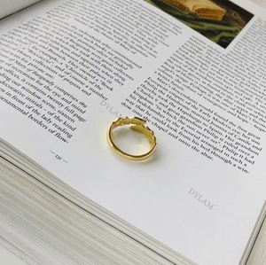 Dylam Wholesale 18k Gold Plated Jewelry Simple Leaf Shape <b>Open</b> <b>Ring</b> Adjustable Women Fashion <b>Rings</b> - Product Image 3