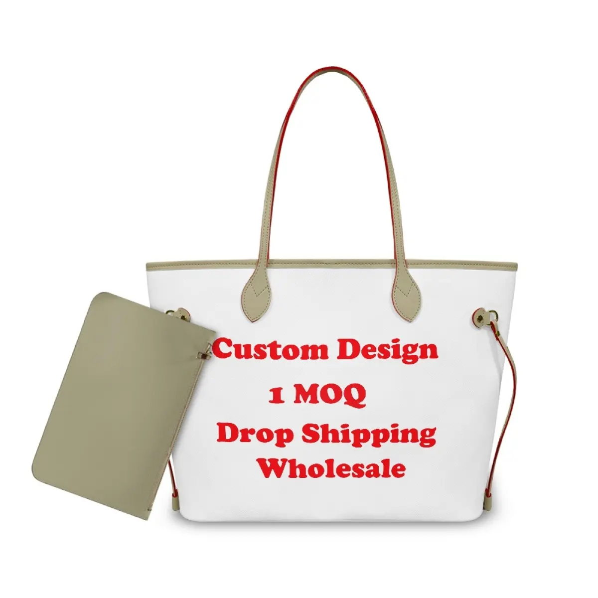 Benutzer definierte Damen Geldbörse Handtaschen Große Kapazität 2 Stück Lady Print On Demand Pu Cross body Neueste Trendy Einkaufstasche Mit Reiß verschluss tasche