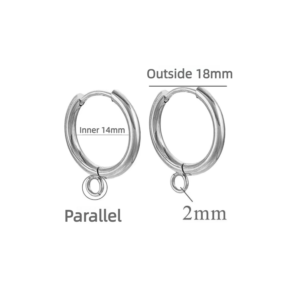 Parallel steel silver color - inner diameter 14mm