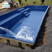 Piscine Modulaire Enterrée en Fibre de Verre de Grande Taille pour l'Extérieur, Prête à l'emploi, Idéale pour les Villas Familiales, au Design Moderne et au Confort Optimal