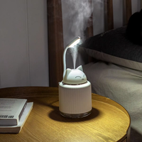 YINHI Nouvelle Conception Veilleuse Chat Mignon Humidificateur Ultrasonique pour Voiture, Bureau, Maison et Hôtel Mini Diffuseur d'Arômes Intelligent USB