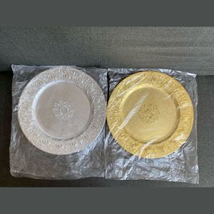 4 Couleurs Placage 13Inch Luxury Premium Thick Reusable Royal Texture Banquet Décoratif pour Table à manger Home Charger Plates - Product Image 6