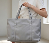 Sacs de courses en toile de coton recyclé, couleur personnalisée, logo avec impression de lettres, ruban et poignées en corde, fermeture à glissière, sacs fourre-tout