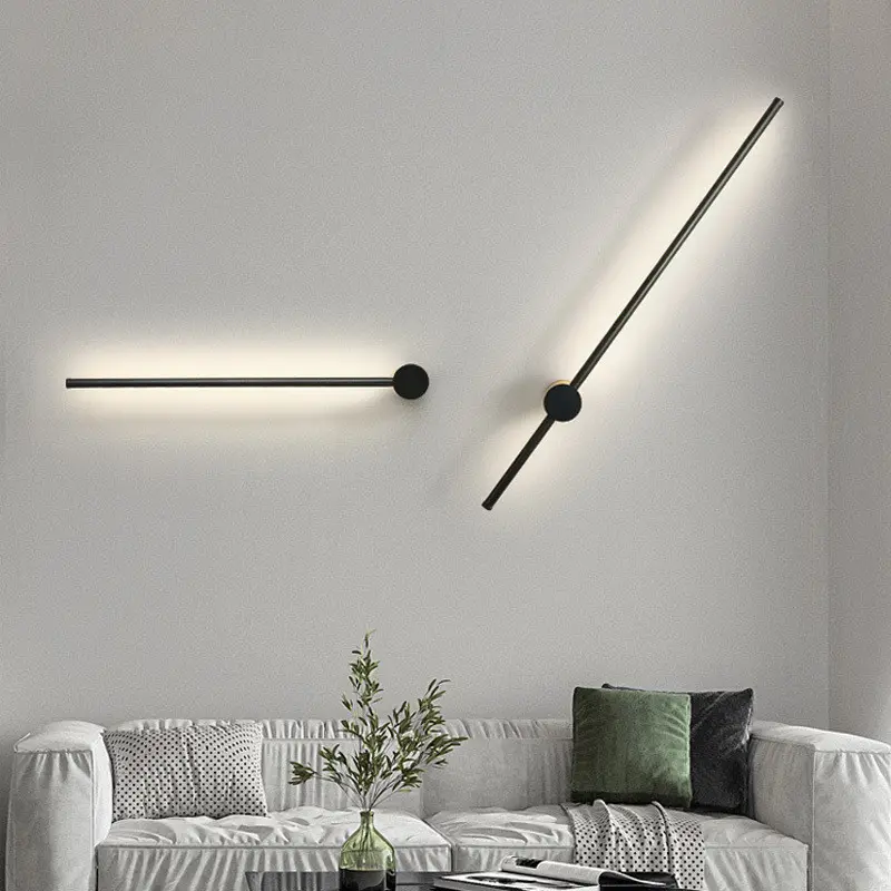 Modern Simple Design Wall Lamp Bedroom Background Decor Office Long Line Bedside Read Lighting LED Line Wall Lamps