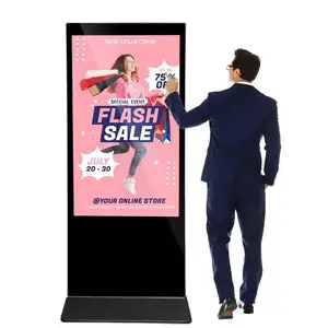 销售43 50 55英寸落地式互动展示广告触摸数字标牌和展示视频