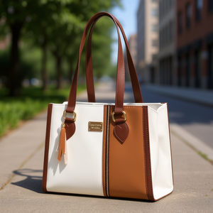 Bolso Tote para Mujer Fana Cora M3852, de Cuero, con Cierre Abierto, Diseño Panelado, para Verano, Invierno y Primavera - Product Image 2