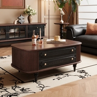 Mesa de centro moderna minimalista de madera maciza, duradera, con cajones, mesa de centro para dormitorio y mesa de té