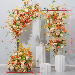 Elegante Vintage boda arco Rosa flor telón <span class=keywords><strong>de</strong></span> fondo soporte profesional <span class=keywords><strong>fiesta</strong></span> suministros Artificial amarillo marrón rústico europeo - Product Image 6