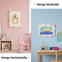 Cadre en bois à ouverture frontale certifié CPSIA A4 pour enfants, avec passe-partout interchangeable pour œuvres d'art et dessins d'enfants, boîte de présentation