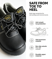 Zapatos de Seguridad para Hombre, Parte Superior de Cuero, Antideslizantes, con Puntera de Acero, Botas de Trabajo Seguras para la Construcción