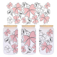 Transferts UV DTF personnalisés pour gobelets, étanches, motifs Saint-Valentin, autocollants décoratifs pour verres
