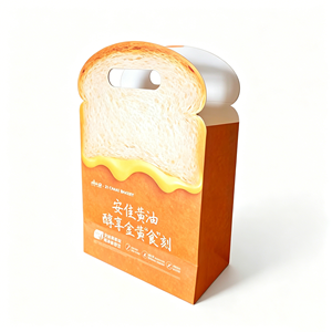 Sac en papier découpé à la forme spéciale avec poignée pour beurre, pain grillé, produits de boulangerie, plats à emporter, emballage pliable en <span class=keywords><strong>carton</strong></span> - Product Image 4